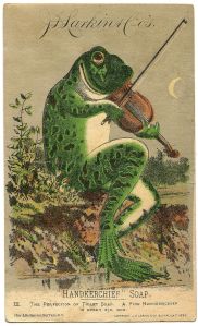 A wonderful vintage Larkin Advertising Card, featuring Mr. Frog